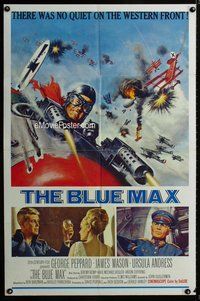 g093 BLUE MAX one-sheet movie poster '66 George Peppard, James Mason
