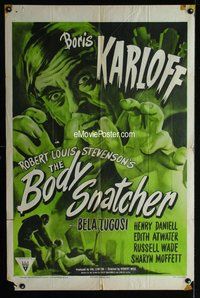 g096 BODY SNATCHER one-sheet movie poster R52 Boris Karloff, Bela Lugosi