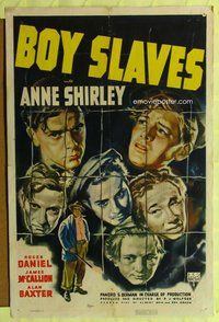 g098 BOY SLAVES one-sheet movie poster '39 RKO tough kid gang, Anne Shirley