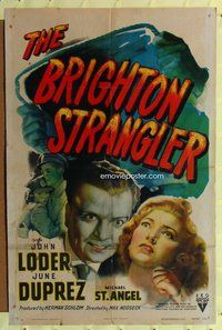 g100 BRIGHTON STRANGLER one-sheet movie poster '44 John Loder, June Duprez