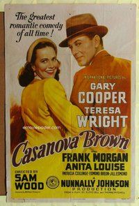 g114 CASANOVA BROWN one-sheet movie poster '44 Gary Cooper, Teresa Wright