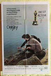g117 CHARLY one-sheet movie poster '68 Cliff Robertson, Claire Bloom