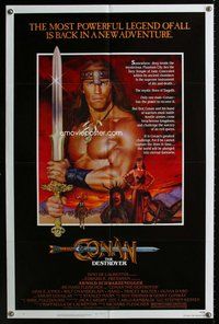 g129 CONAN THE DESTROYER one-sheet movie poster '84 Arnold Schwarzenegger