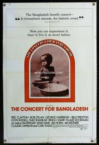 g130 CONCERT FOR BANGLADESH one-sheet movie poster '72 George Harrison