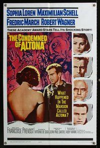 g131 CONDEMNED OF ALTONA one-sheet movie poster '63 Sophia Loren, Schell