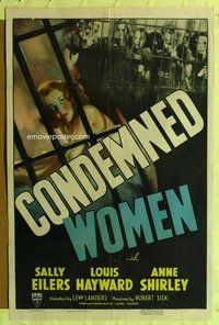 g132 CONDEMNED WOMEN one-sheet movie poster '38 sexy Sally Eilers in jail!