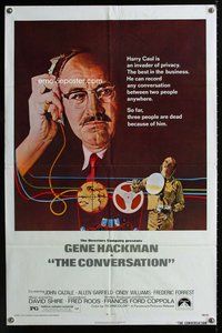 g136 CONVERSATION one-sheet movie poster '74 Gene Hackman, Francis Coppola