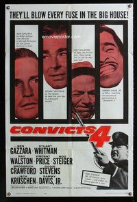 g137 CONVICTS 4 style A one-sheet movie poster '62 Ben Gazzara, Rod Steiger