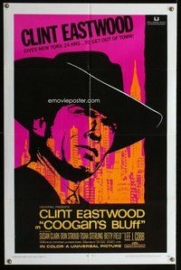 g140 COOGAN'S BLUFF one-sheet movie poster '68 Clint Eastwood, Don Siegel