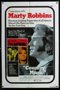 g146 COUNTRY MUSIC one-sheet movie poster '72 Marty Robbins, Grand Ole Opry!
