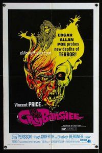 g152 CRY OF THE BANSHEE one-sheet movie poster '70 Vincent Price, Poe