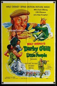 g155 DARBY O'GILL & THE LITTLE PEOPLE one-sheet movie poster '59 Connery