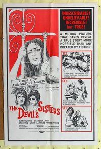 g167 DEVIL'S SISTERS one-sheet movie poster '66 indescribable but true!