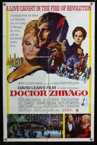 g172 DOCTOR ZHIVAGO one-sheet movie poster '65 David Lean English epic!