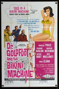 g174 DR GOLDFOOT & THE BIKINI MACHINE one-sheet movie poster '65 Price