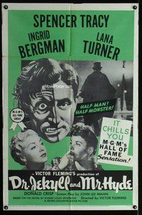 g176 DR JEKYLL & MR HYDE one-sheet movie poster R54 Spencer Tracy, Bergman