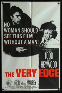 g682 VERY EDGE English one-sheet movie poster '62 Richard Todd, Heywood