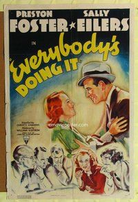 g189 EVERYBODY'S DOING IT one-sheet movie poster '37 Foster, Sally Eilers