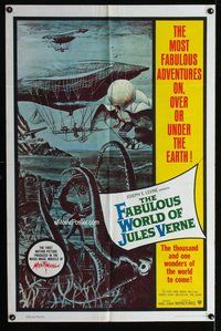 g196 FABULOUS WORLD OF JULES VERNE one-sheet movie poster '61 cool image!