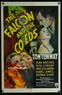 g199 FALCON & THE CO-EDS style A one-sheet movie poster '43 Tom Conway