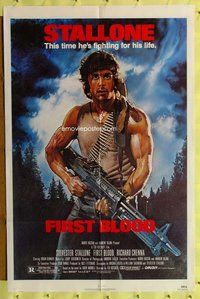 g210 FIRST BLOOD one-sheet movie poster '82 Sylvester Stallone as Rambo!