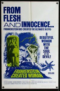 g222 FRANKENSTEIN CREATED WOMAN one-sheet movie poster '67 Peter Cushing