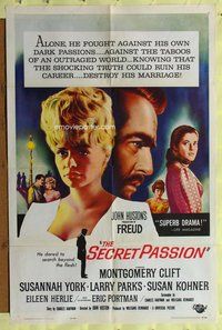 g225 FREUD one-sheet movie poster '63 Montgomery Clift, Susannah York
