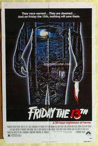 g226 FRIDAY THE 13th one-sheet movie poster '80 horror classic, Ebel art!