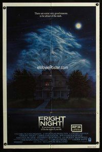 g227 FRIGHT NIGHT int'l one-sheet movie poster '85 great ghost horror image!