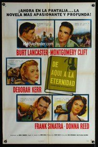 g230 FROM HERE TO ETERNITY Spanish/U.S. one-sheet movie poster '53 Burt Lancaster