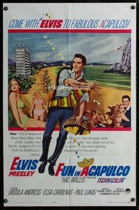 g234 FUN IN ACAPULCO one-sheet movie poster '63 Elvis Presley, Mexico!