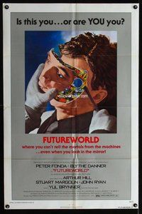 g237 FUTUREWORLD style A one-sheet movie poster '76 Peter Fonda, Yul Brynner