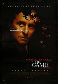 g240 GAME one-sheet movie poster '97 Michael Douglas, Sean Penn, cool image!