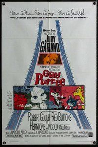 g244 GAY PURR-EE one-sheet movie poster '62 Judy Garland, cartoon cats!