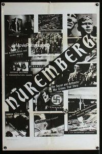 g473 NUREMBERG one-sheet movie poster '46 World War II crimes documentary!
