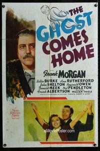 g250 GHOST COMES HOME one-sheet movie poster '40 Frank Morgan, Billie Burke