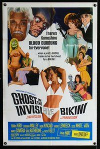 g251 GHOST IN THE INVISIBLE BIKINI one-sheet movie poster '66 Karloff