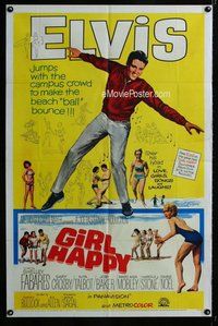 g255 GIRL HAPPY one-sheet movie poster '65 Elvis Presley, rock & roll!
