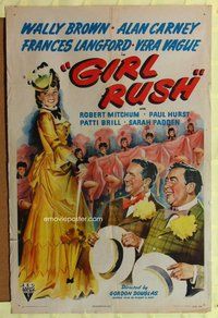 g257 GIRL RUSH one-sheet movie poster '44 Brown, Carney, Frances Langford