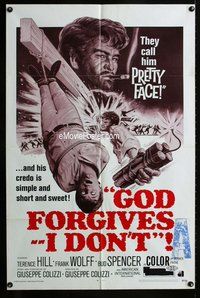 g266 GOD FORGIVES I DON'T one-sheet movie poster '69 Terence Hill, Spencer