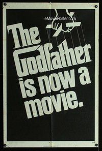 g269 GODFATHER teaser one-sheet movie poster '72 Francis Ford Coppola, rare!