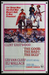 g273 GOOD, THE BAD & THE UGLY one-sheet movie poster '68 Clint Eastwood