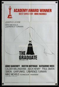 g278 GRADUATE style B one-sheet movie poster '68 Hoffman, post-Awards!