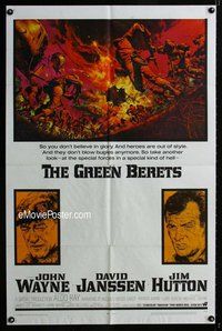g283 GREEN BERETS one-sheet movie poster '68 John Wayne, David Janssen