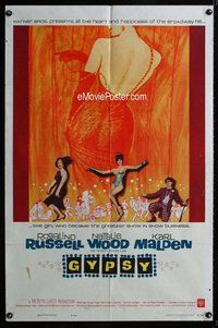 g291 GYPSY one-sheet movie poster '62 Rosalind Russell, Natalie Wood