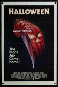 g292 HALLOWEEN one-sheet movie poster '78 Jamie Lee Curtis classic!