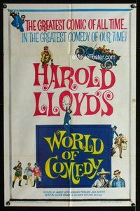 g702 WORLD OF COMEDY one-sheet movie poster '62 Harold Lloyd footage!