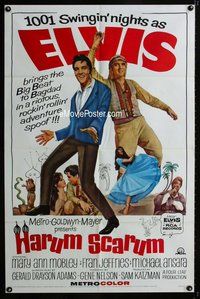 g298 HARUM SCARUM one-sheet movie poster '65 rockin' Elvis Presley!