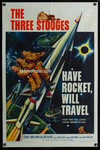 g301 HAVE ROCKET WILL TRAVEL one-sheet movie poster '59 The Three Stooges!