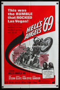 g309 HELL'S ANGELS '69 one-sheet movie poster '69 Las Vegas bikers!